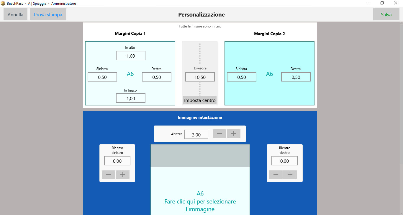 Configurazione ricevuta fiscale