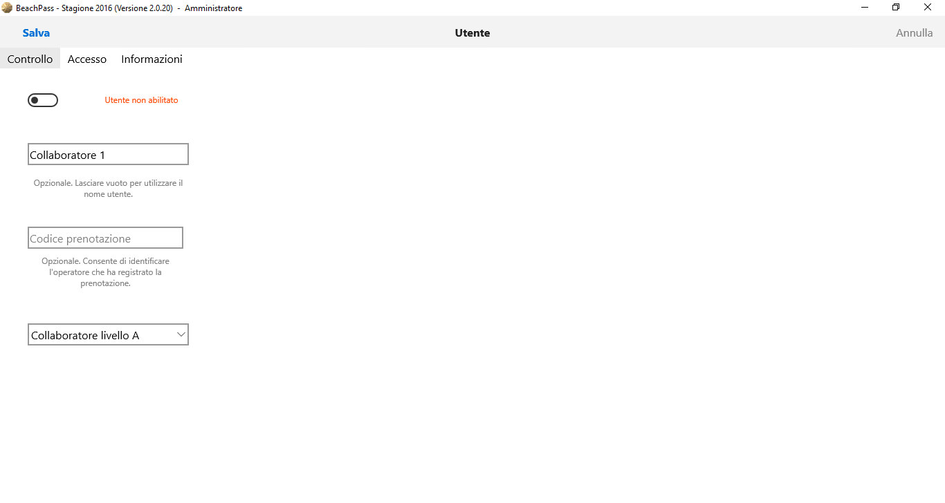 Configurazione utenti